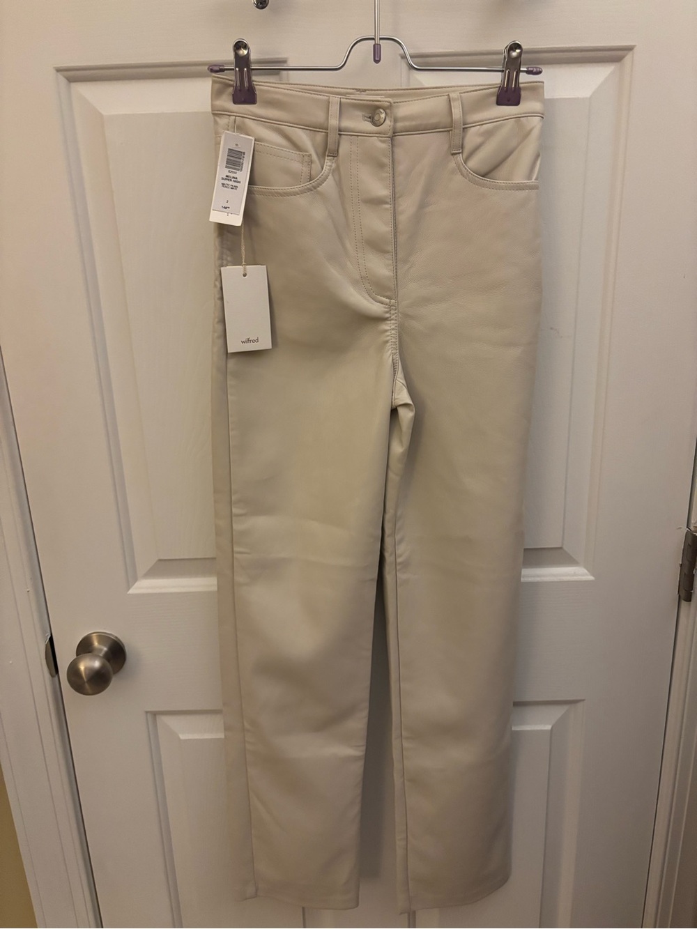 Wilfred Melina Super High Matte Pearl Straight-Leg Pants Size 2 NWT